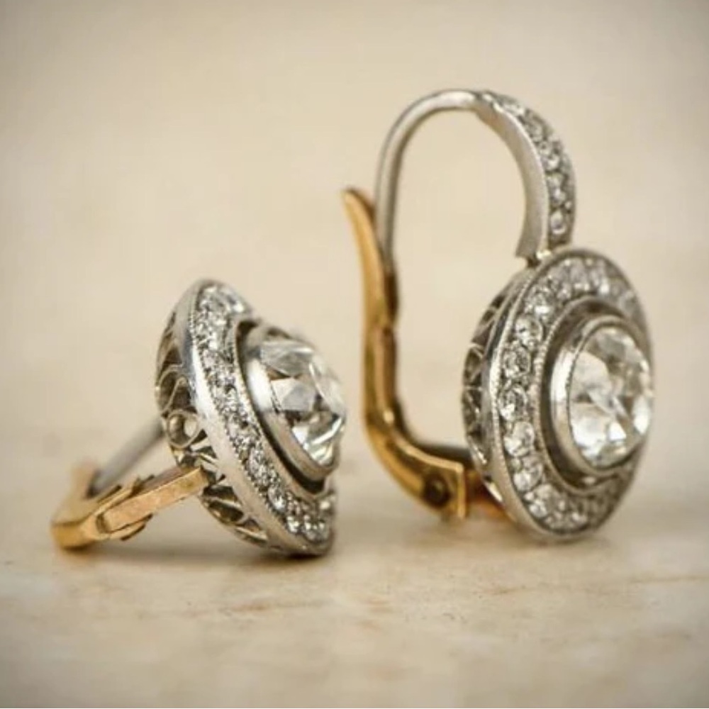 Vintage Silver Zircon Earrings